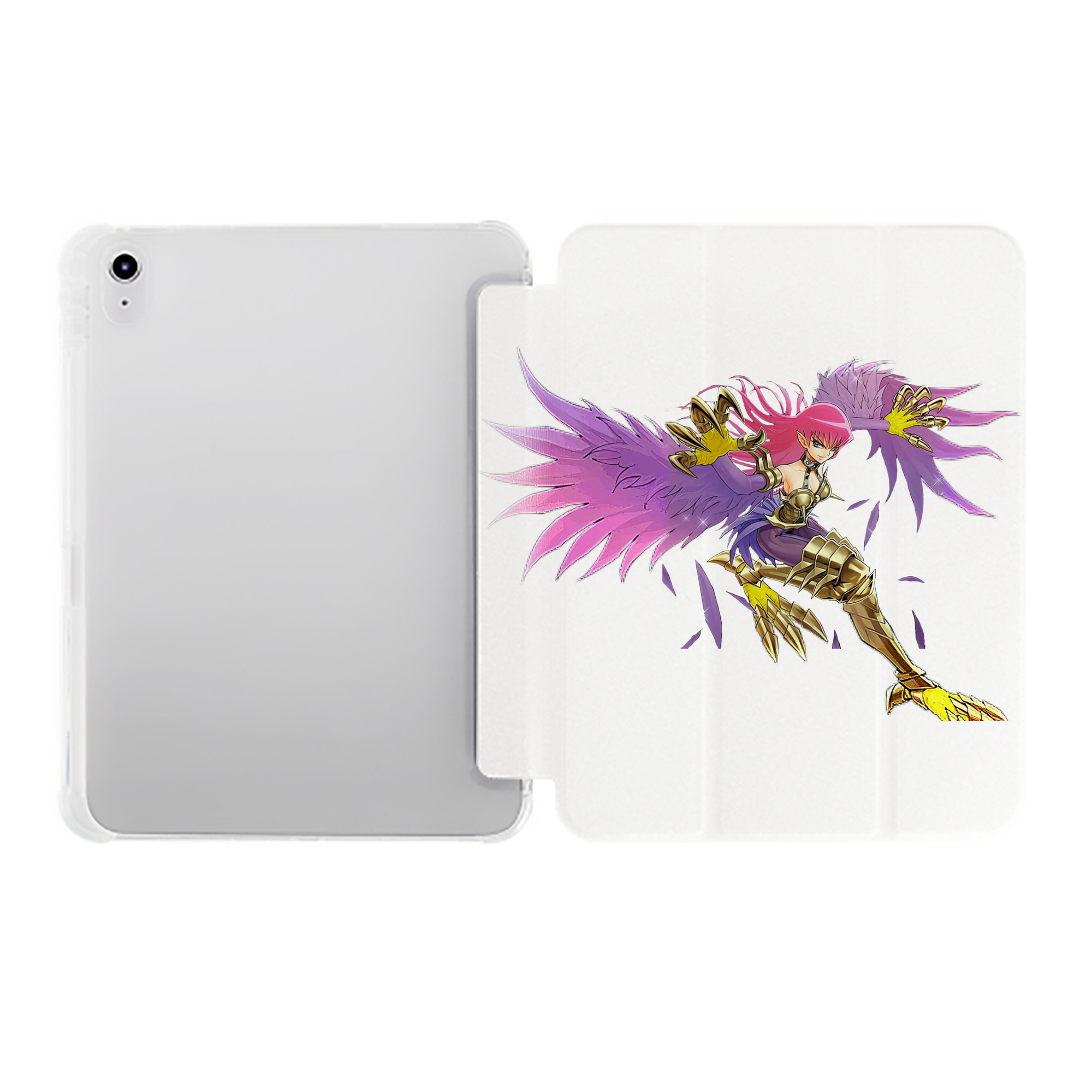 （画像用） 遊☆戯☆王 Yu-Gi-Oh! IPad ケース ペン収納付き 三つ折りスタンド PUレザー×シリコン 対応機種9.5/10.5/10.9インチ